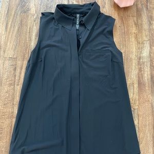 Athleta XS black long oversized stretchy spandex material tank top